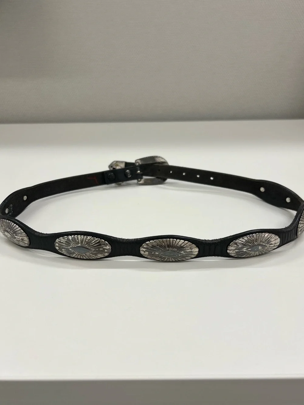 Justin Vintage Leather Concho Belt Size Small